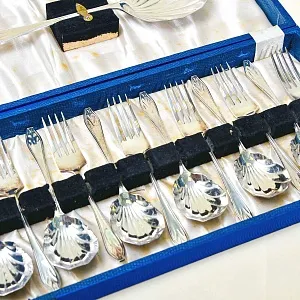 Винтажный Набор Столовых приборов для Десерта. SHEFFIELD, Англия 60 -е годы ХХ века.