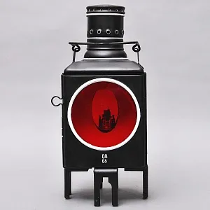 Большой Антикварный Железнодорожный Керосиновый Сигнальный Фонарь, Франция начало ХХ века.