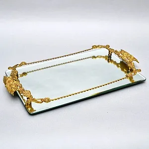 Антикварный Зеркальный Поднос для сервировки и подачи, Франция начало ХХ века.. 