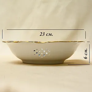 Фруктовница - Сухарница - Блюдо «Голубая Роза», Фарфор PirkenHammer Чехословакия, конец ХХ века.