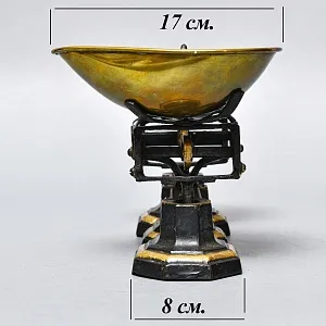 Антикварные Кухонные Весы с чашкой для сыпучих продуктов на 1 фунт, Англия начало ХХ века.