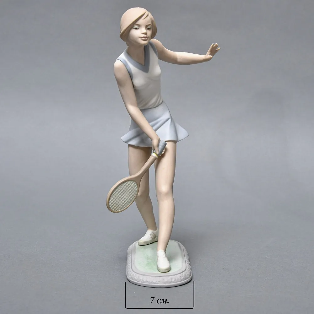Парные Фарфоровые статуэтки «Теннисистка и Теннисист», Lladro Испания, 1982 - 1987 годы. 