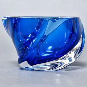 Винтажная Пепельница - Мелочевница «Голубой Сапфир» Хрусталь VAL SAINT LAMBERT Бельгия.