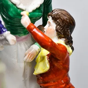 Антикварная Статуэтка «Неожиданное Угощение», Фарфор, Dressel & Kister Passau Германия, 1907 - 1922 гг. 