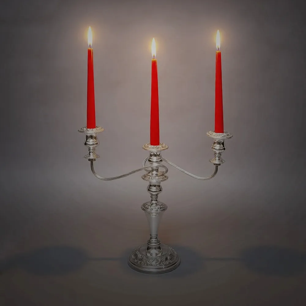 Старинный Канделябр - Подсвечник на Три Свечи, Silverplated SHEFFIELD Англия, начало ХХ века.