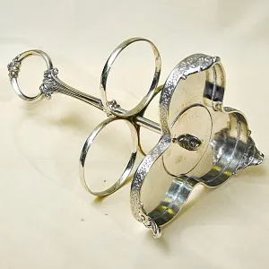 Винтажная Металлическая Подставка для Винных бутылок, Silverpalted Англия SHEFFIELD 50 гг.