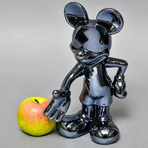Дизайнерская фарфоровая статуэтка «Микки Маус. Зеркальный графит» от Disney Showcase Collection / Enesco, США - 2010 год.