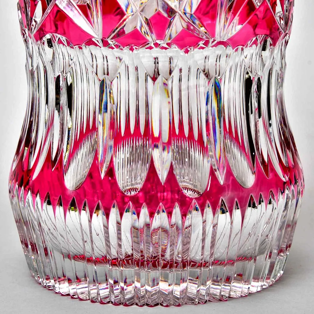 Большая Ваза Розового Хрусталя JOSKA BODENMAIS Германия Н-40 см., конец 60-х гг.