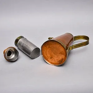 Большой Винтажный Медный Кофейник - Чайник - Запарник, Бельгия первая половина ХХ века.