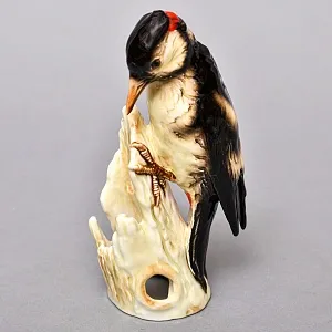 РЕДКАЯ!!! Птица - Фарфоровая Статуэтка «ДЯТЕЛ», GOEBEL Германия - 1972 год.