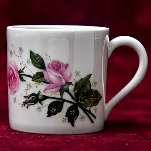 Коллекционная Кофейная Пара «Розовый куст», фарфор Porcelains Champs-Elysees Limoges, Франция.