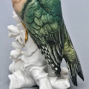 Птица - Фарфоровая статуэтка «Зелёный дятел», Карл Энс / Karl Ens, Германия, 30-е годы ХХ века.