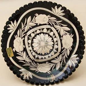 Винтажная Конфетница - Блюдо - Фруктовница, Цветной Хрусталь, SCHONBORNER, Германия 60-е гг.