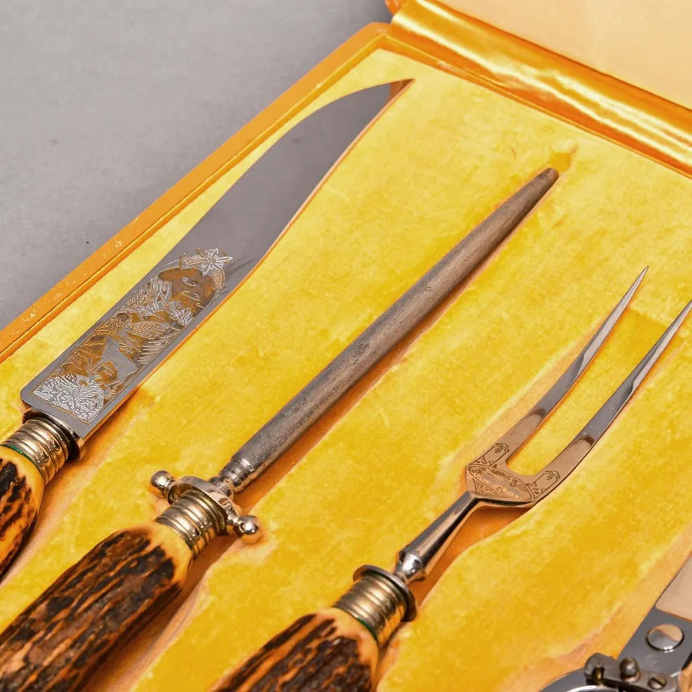 Набор для Барбекю «Охота» - 5 предметов, Германия WUSTHOF Solingen, конец 60-х гг.