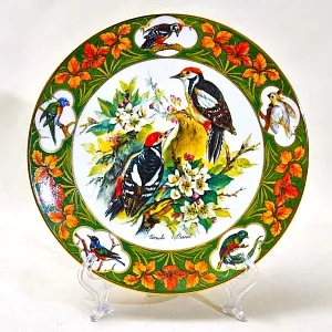 Редкость! Коллекционная Тарелка «Дятел» Фарфор, Hause Schirnding, Германия - 1994 год.
