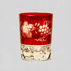 Графин и Четыре Стакана «Виноград» из Цветного Хрусталя DOROTHEENHUTTE Западная Германия 60гг.