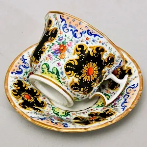 Антикварная Коллекционная Чайная пара, Фарфор Германия, конец XIX - начало XX веков.