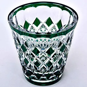 Классическая Хрустальная Бельгийская Ваза Зелёного цвета, VAL SAINT LAMBERT, середина ХХ века.