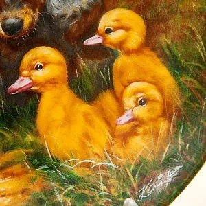 Коллекционная Тарелка «Встреча у водопоя» Фарфор, Vohenstrauss Германия -1991 год.