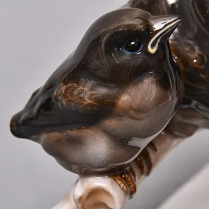 Коллекционная Фарфоровая статуэтка «Птицы. Три птенца на ветке», ROSENTHAL Германия, 50-е гг.