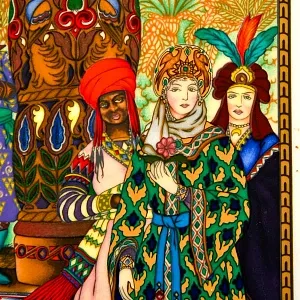 Картина - Панно - Фарфоровая Плакетка «Царевна Елена - Свадьба», Villeroy&Boch. Германия - 1982 год.