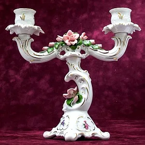 Подсвечник - Канделябр «Розы» на две свечи  Фарфор KAISER Porzellan Германия 1970 -1979гг.