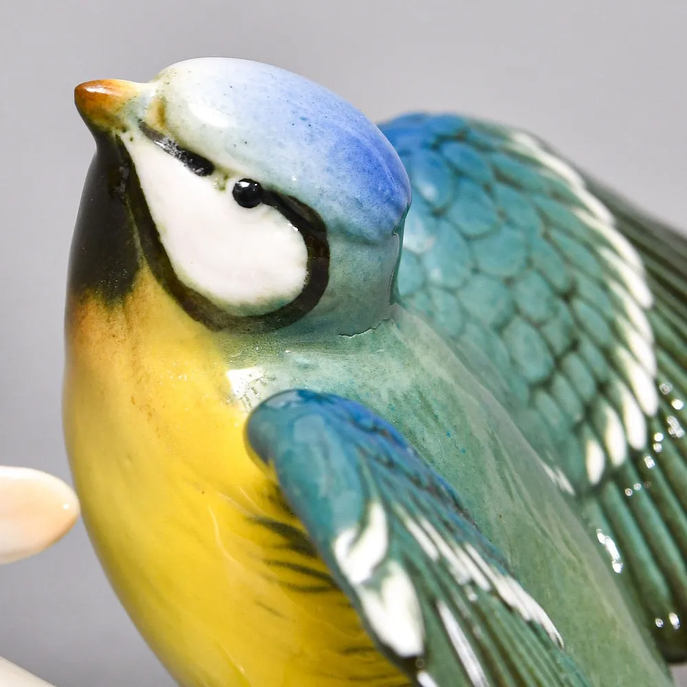 Пара Птиц - Фарфоровая Статуэтка «Синички на ветке», Карл Энс / Karl Ens, Германия 50 гг.