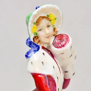 Коллекционная Фарфоровая статуэтка «Рождественское утро. Девушка с муфтой» , Royal Doulton Англия.