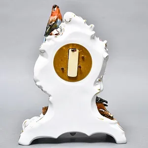 Каминные Кварцевые Часы «Певчие Птицы», фарфор Unterweissbach, Германия 80-е годы ХХ века.