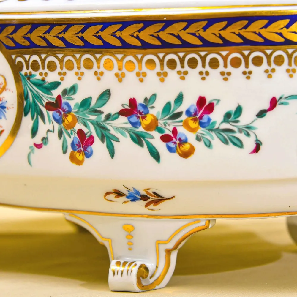 Фарфоровая Ваза - Сухарница -  Конфетница в стиле Ампир, SP Dresden, Германия 50 гг.