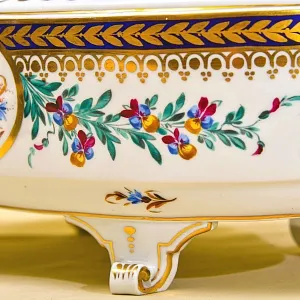 Фарфоровая Ваза - Сухарница -  Конфетница в стиле Ампир, SP Dresden, Германия 50 гг.