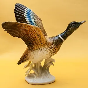 Птица - Фарфоровая статуэтка «Утка - Селезень» Н -18 см., Карл Энс / Karl Ens,  Германия, 50-е годы ХХ века.