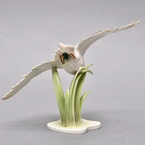 Коллекционная Фарфоровая статуэтка «Летящая Утка - Селезень», Kaiser Германия, 1970 - 1979 годы.