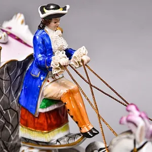 Редкость! Большая Фарфоровая статуэтка «КАРЕТА», SITZENDORF Германия, середина ХХ века.
