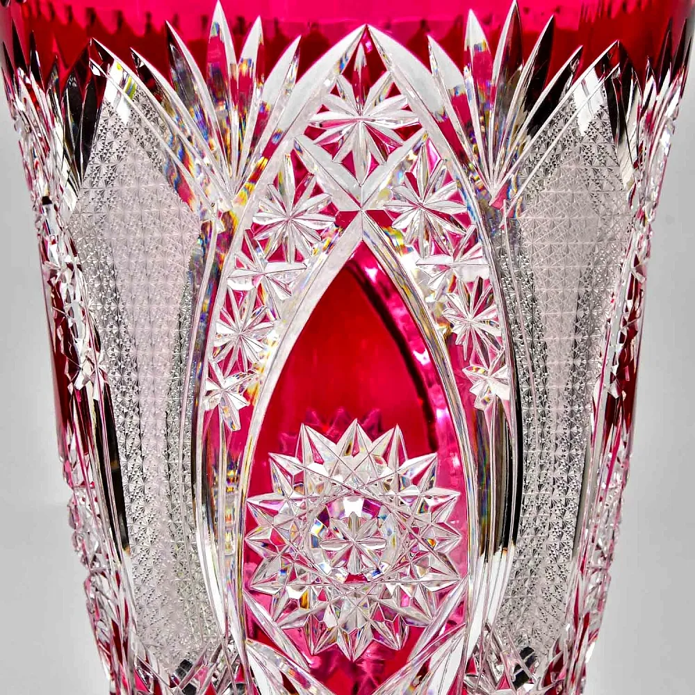 Большая Ваза Розового Хрусталя JOSKA BODENMAIS Германия Н-40 см., конец 60-х гг.