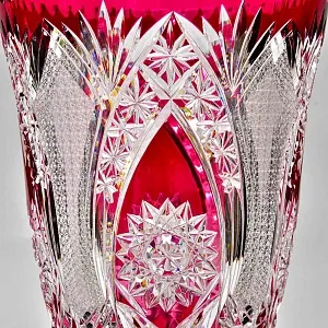 Большая Ваза Розового Хрусталя JOSKA BODENMAIS Германия Н-40 см., конец 60-х гг.