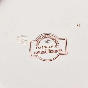 Антикварная Тарелка «Почтовый экипаж», Фаянс Sarreguemines, Франция конец XIX века.