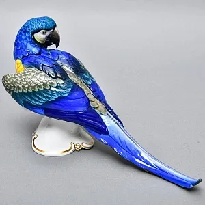 Коллекционная Фарфоровая статуэтка «Попугай Сине-Желтый АРА», ROSENTHAL Германия - 1936 год. 