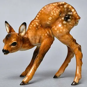Коллекционная Фарфоровая статуэтка «Пятнистый Олененок», Hutschenreuther Германия, 50-е гг.
