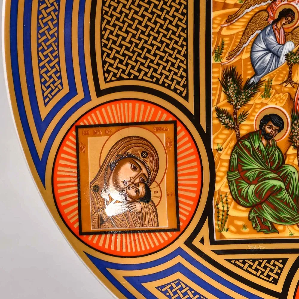 Коллекционная Фарфоровая тарелка - блюдо «Рождественская икона», Heinrich Villeroy & Boch Германия, 1980 год. 