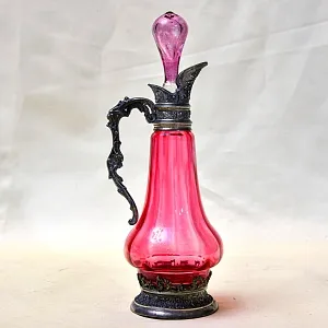 Соусник - Графинчик, Хрусталь / Олово, BEYER Германия 50-е годы ХХ века.