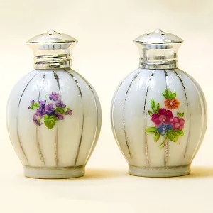 Набор для Специй Солонка + Перечница в футляре, Фарфор, Франция 50 -е годы ХХ века.