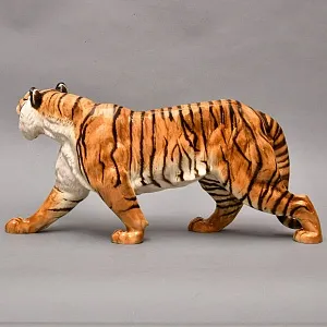 Редкость! Большая Фарфоровая статуэтка «Идущий ТИГР», Hutschenreuther Германия, 1955 - 1968 годы.