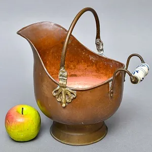 Небольшой Каминный Медный Зольник - Кашпо, Англия первая половина ХХ века!