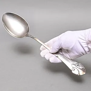 Большая Ложка - Половник для подачи готовых блюд, Silverplated, Carl M. Cohr Дания, первая половина ХХ века.