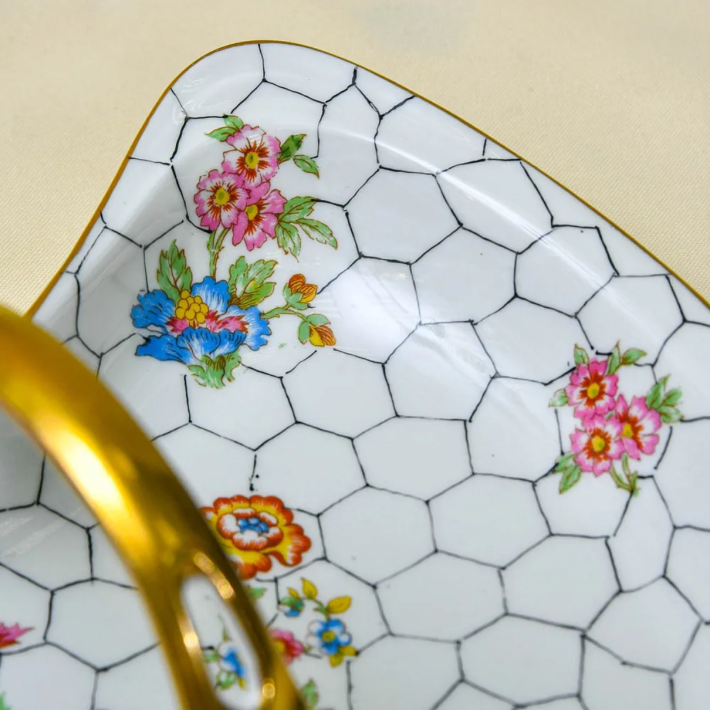 Винтажная Сервировочная Корзинка - Менажница «Букет» Фарфор Limoges Лимож Франция.