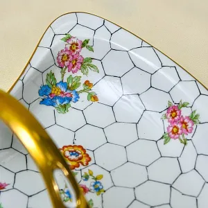 Винтажная Сервировочная Корзинка - Менажница «Букет» Фарфор Limoges Лимож Франция.