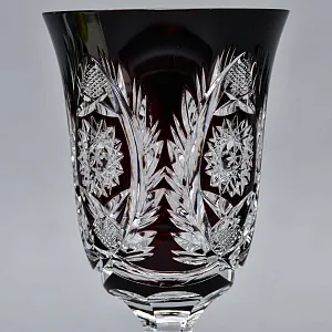 Антикварный Хрустальный Фужер - Бокал для вина Knittel FAKIRIS Силезия, Германия, 30-е годы ХХ века.