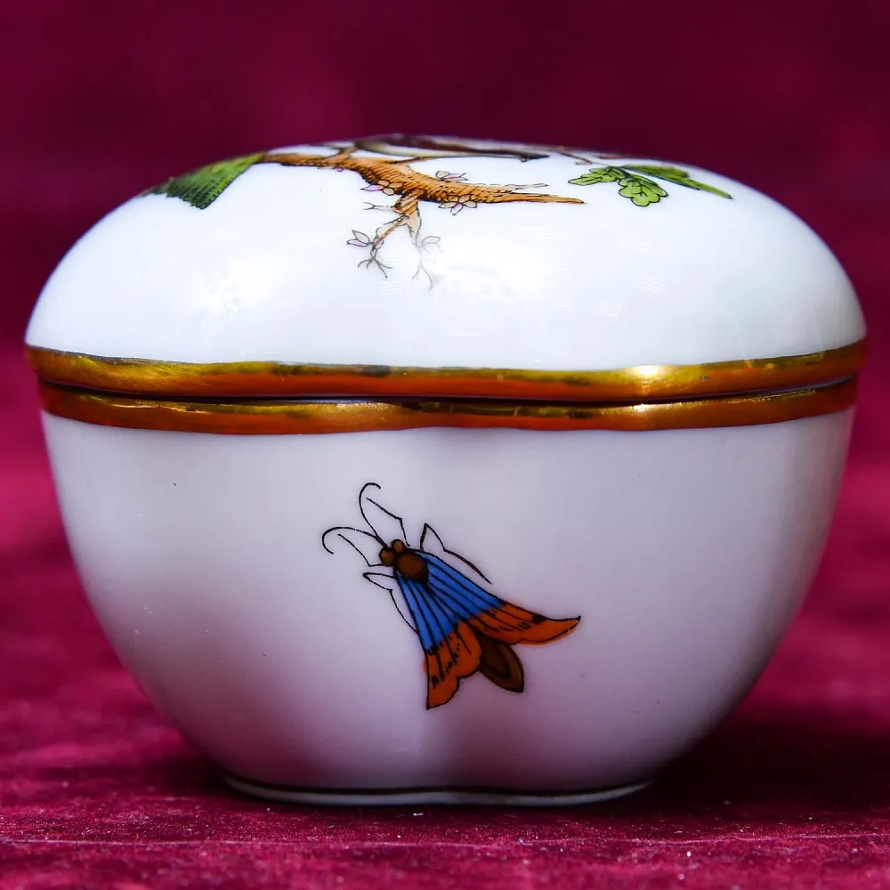 Коллекционая Фарфоровая Шкатулка - Бонбоньерка ROTHSHILD BIRDS, Herend Венгрия, вторая половина ХХ века.