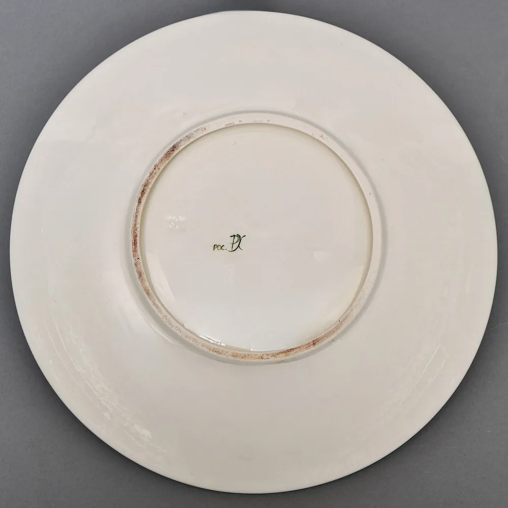 Большое Настенное Авторское Блюдо «Волки», Фаянс роспись, Конаково Россия.